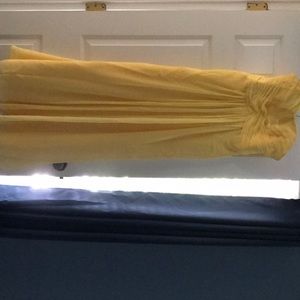 Yellow Strapless Evening Dress